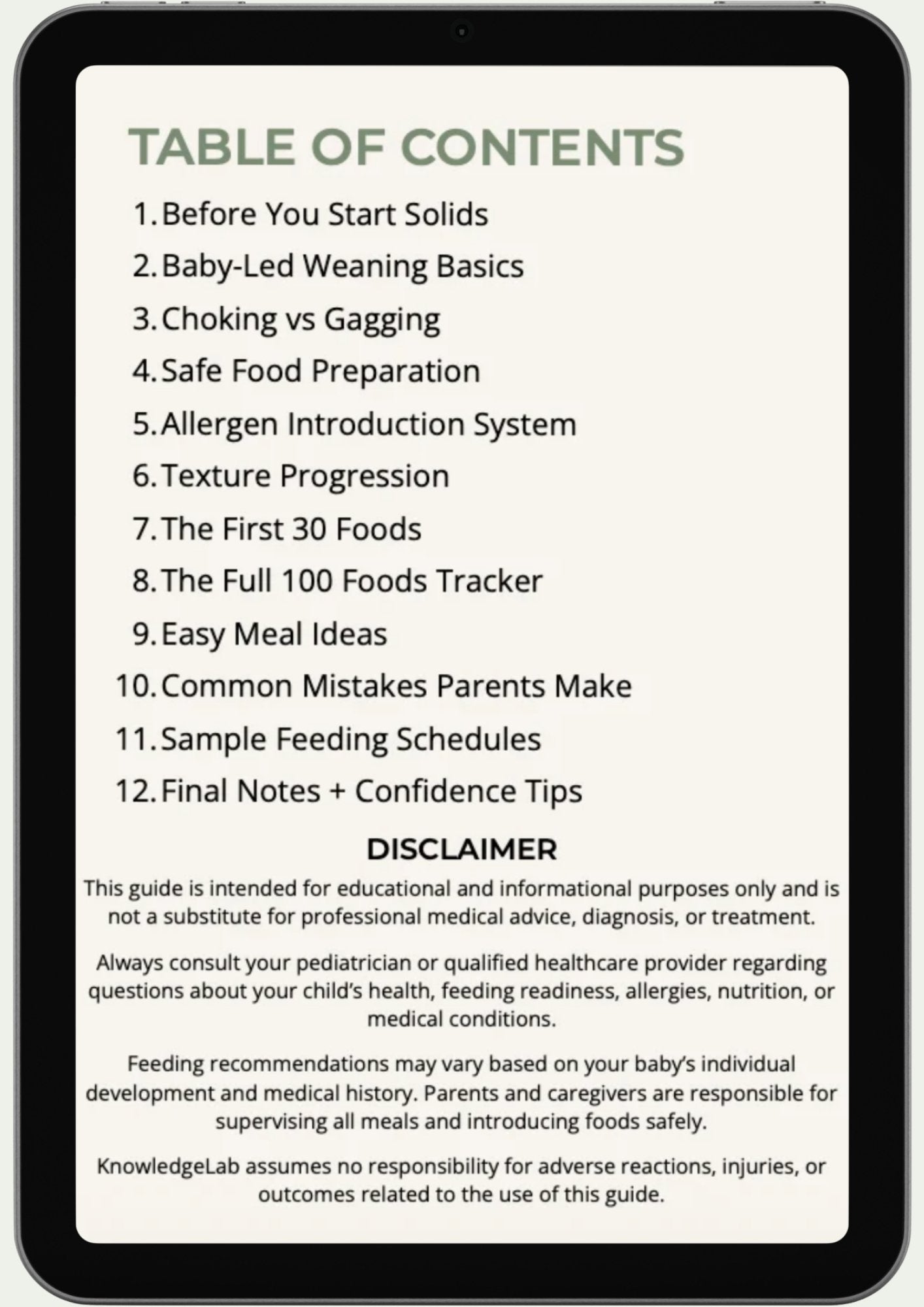 The First 100 Foods Guide